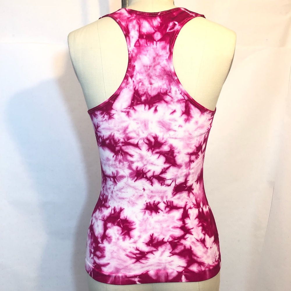 ❄️Sale❄️ Knitro Tie Dye Top magenta pink white ribbed one size - Picture 7 of 8